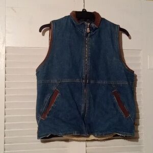 Vintage Wrangler Hero Denim Fleece Lined Vest